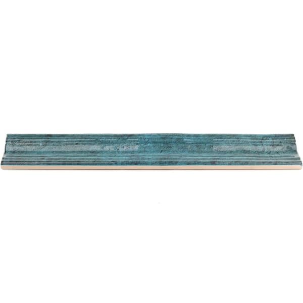 Moze Blue 2 in. x 12 in. Ceramic Chair Rail Liner