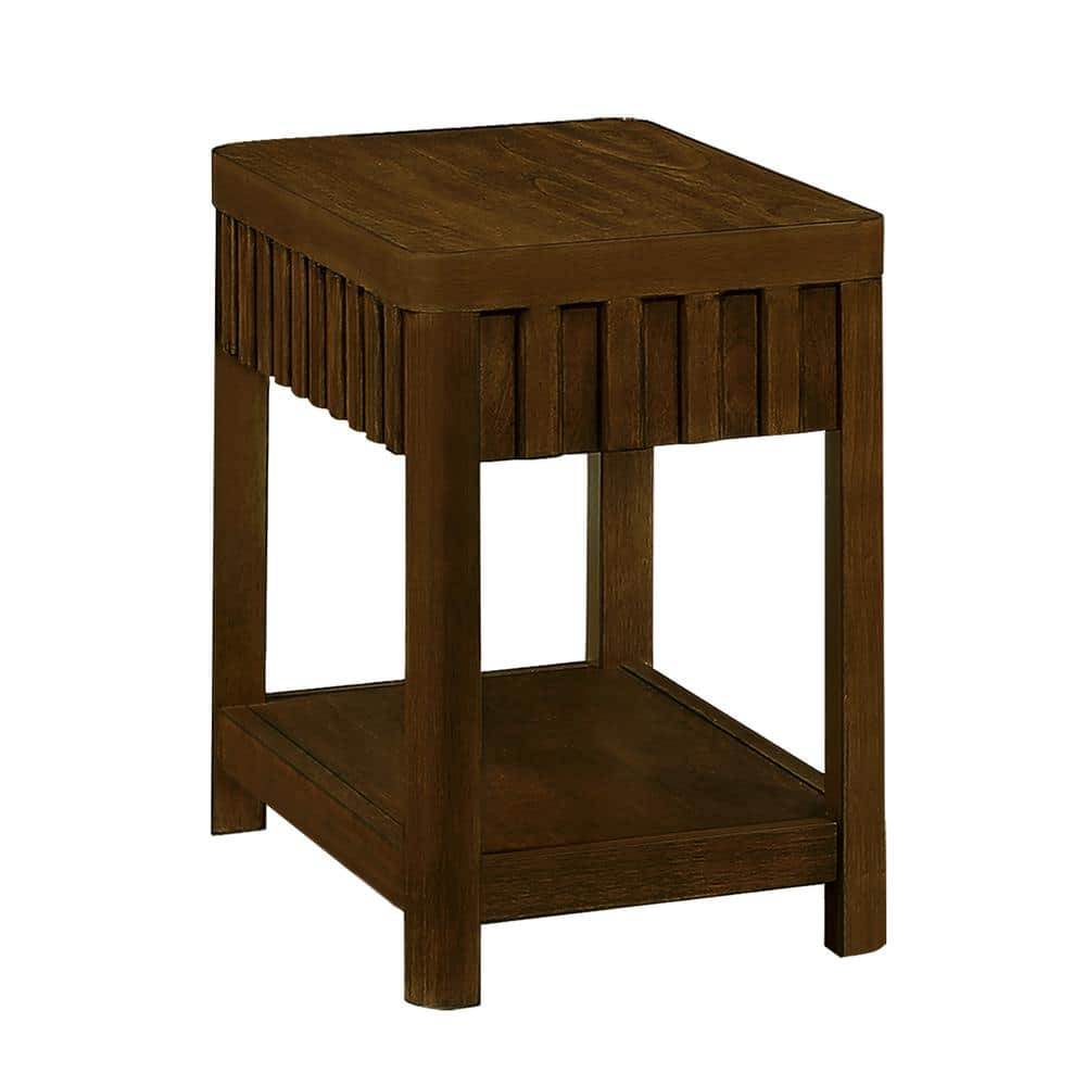 Walnut Rectangular Wood Outdoor Coffee Table, Indoor Sofa Side Table with S
