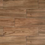 Baker Wood 6 in. x 24 in. Walnut Glazed Porcelain Floor and Wall Tile (14.55 sq. ft./Case)