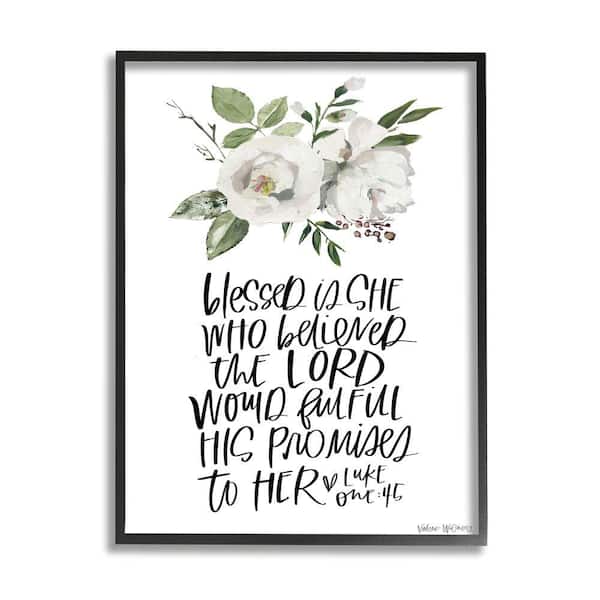 Stupell Industries Blessed Is Who Believed Proverb Luke 1:45 By Valerie Wieners Framed Print Religious Texturized Art 16 in. x 20 in.