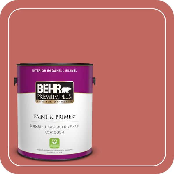 BEHR PREMIUM PLUS 1 gal. Home Decorators Collection #HDC-CL-10 Tapestry Red Eggshell Enamel Low Odor Interior Paint & Primer
