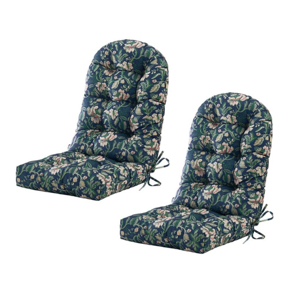 Outdoor Chair Cushion 48"x21"x4" Seat&Round High Back Cushion for Adirondack Patio Furniture and Rocking Chairs, Floral