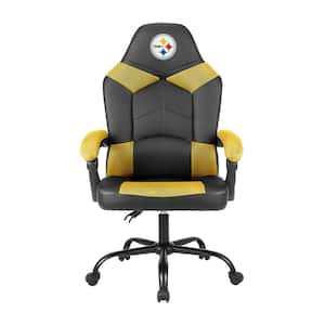 Pittsburgh Steelers Black Polyurethane Oversized Office Chair with Reclining Back
