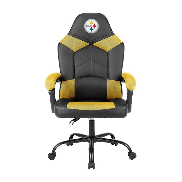 IMPERIAL Pittsburgh Steelers Black Polyurethane Oversized Office Chair with Reclining Back