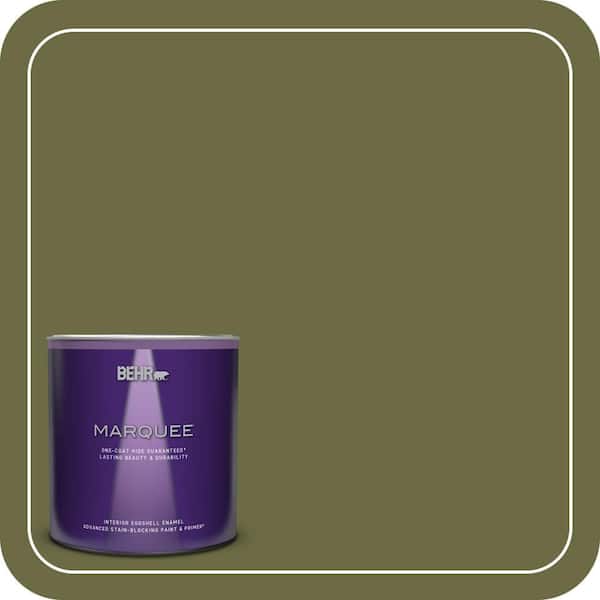 BEHR MARQUEE 1 qt. Home Decorators Collection #HDC-CL-20 Portsmouth Olive Eggshell Enamel Interior Paint & Primer