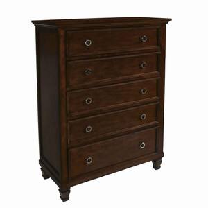 50 in. Brown 5-Drawer Chest of Drawers