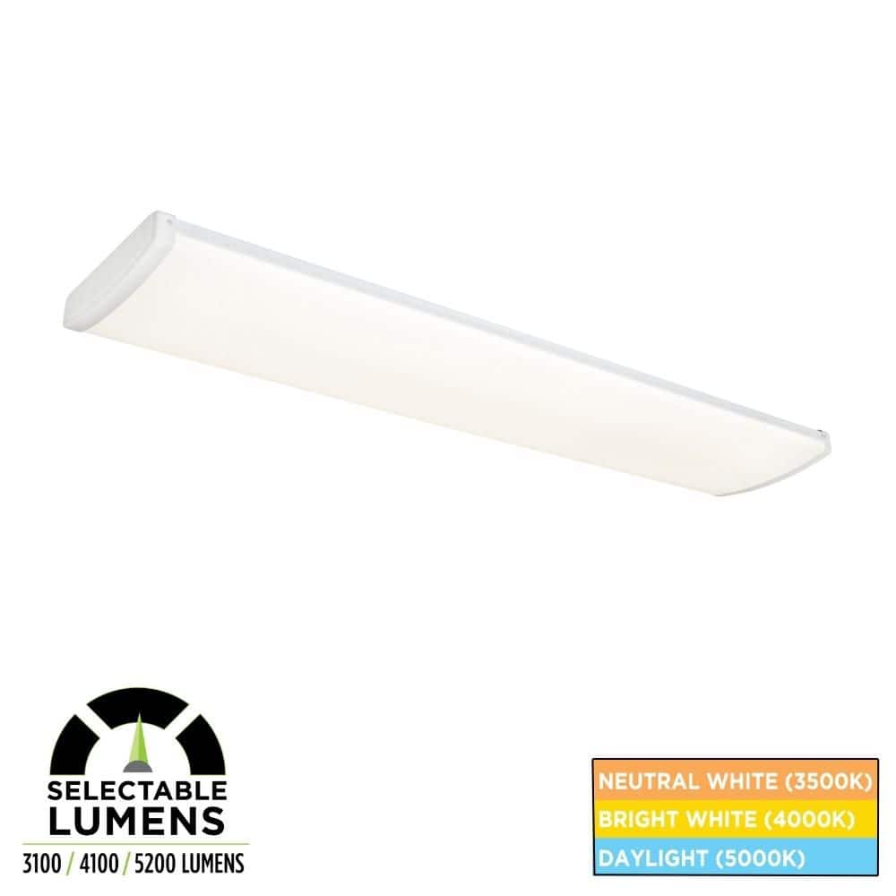 4 ft. Integrated LED White Commercial Shop Light, Selectable 3100/4100/5200 Lumens and 3500K 4000K 5000K CCT, 120-277V price history on PriceWatchPro