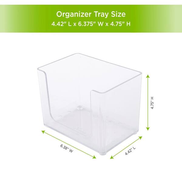 Kenney Storage Made Simple Clear 8-Compartment Drawer Organizer Bin, 2-Pack