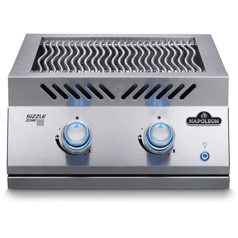 Stainless Steel Built-In 700-Series 2-Burner Propane 18 in. Dual Infrared Side Burner