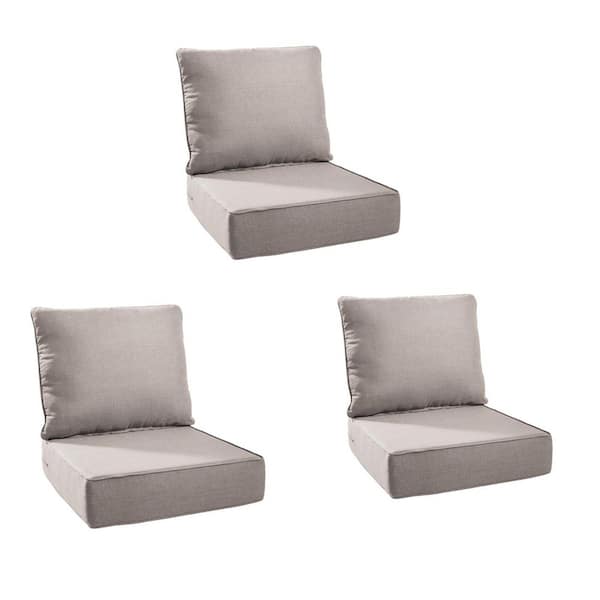 Plush Core 24 in. x 24 in. x 6 in. 6-Piece Deep Seating Outdoor Dining Chair Thick Cushion Set in Beige (3-Set)