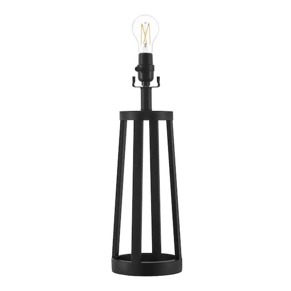 Hampton Bay 19 in. H Matte Black Metal Table Lamp Base Maximum and Match