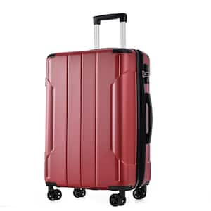 29.5 in. Red ABS Hardside Spinner Luggage 28 in. Suitcase with 3-Digit TSA Lock, Telescoping Handle, Wrapped Corner