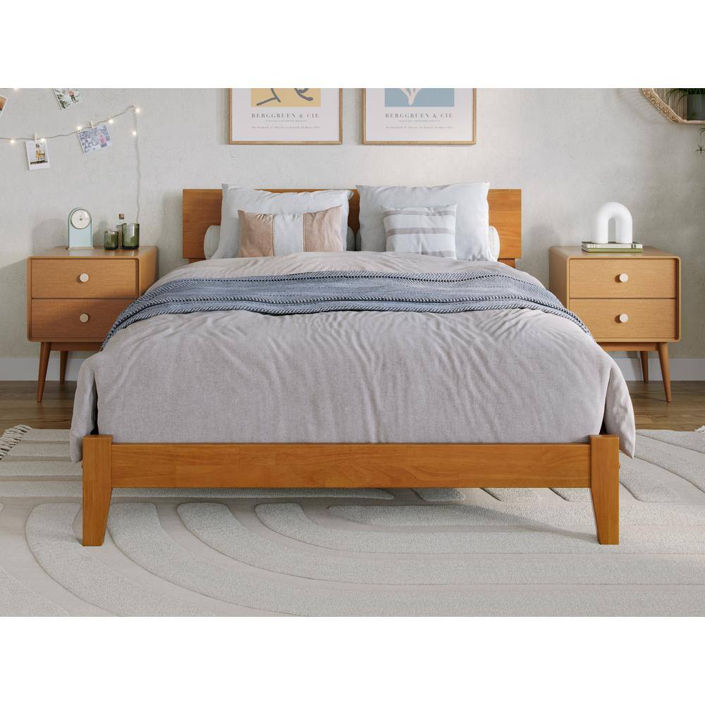 Orlando Light Toffee Full Wood Bed Frame with Headboard