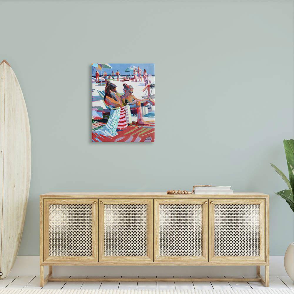 Bright Colored Beach Scene Abstract Canvas Wall Art