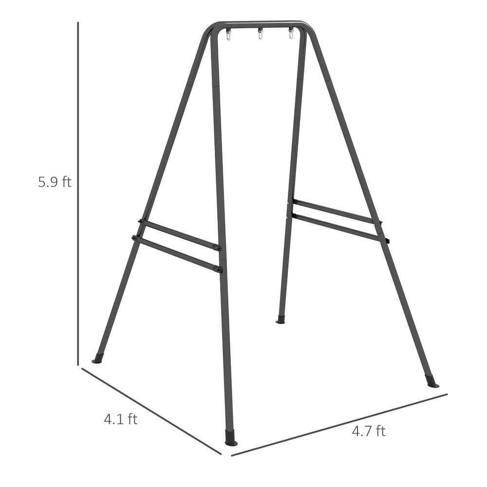 Black Heavy Duty Steel Hammock Chair Stand for Indoor & Outdoor Use