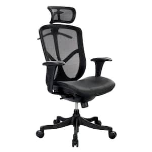 HomeRoots High Back and Neck Support Black Mesh Office Chair in the Office  Chairs department at