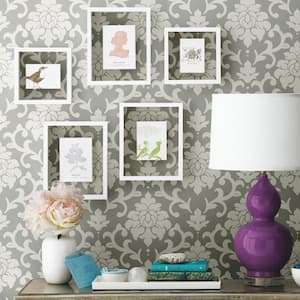 Grey Damask Peel and Stick Wallpaper (Covers 28.18 sq. ft.)