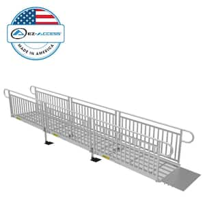 PATHWAY 3G 18 ft. Wheelchair Ramp Kit with Expanded Metal Surface and Vertical Picket Handrails