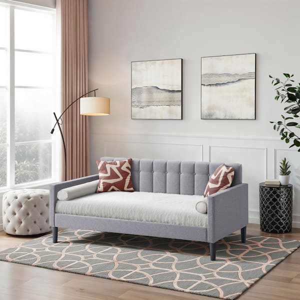Dana Twin Size Upholstered Gray Daybed