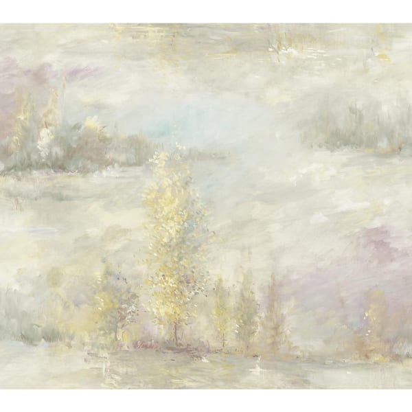 Seabrook Designs Tree Line Metallic Gold, Blue Mist, and Purple Haze Paper Strippable Roll (Covers 60.75 sq. ft.)