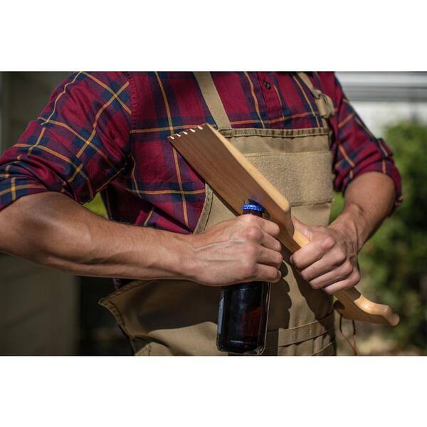 Picnic Time Hardwood BBQ Grill Scraper with Bottle Opener