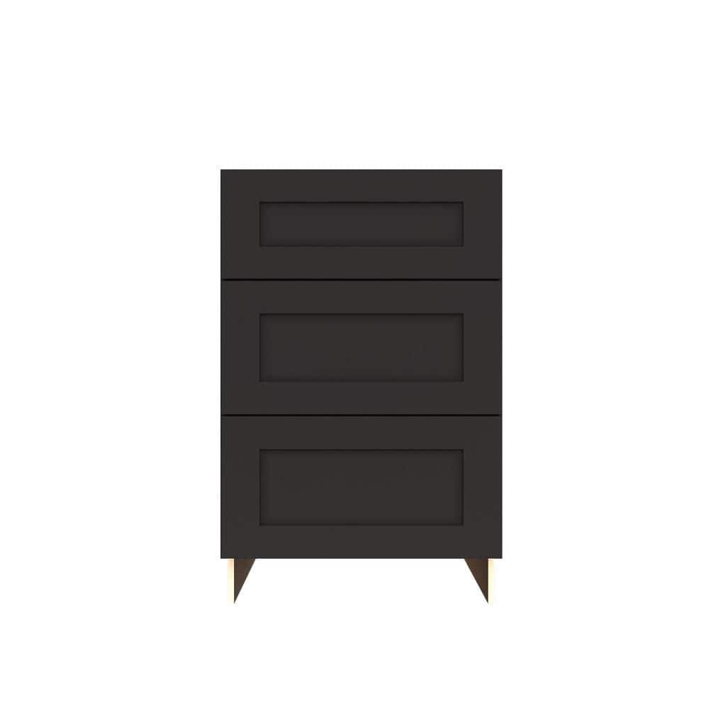 Lancaster Shaker 18 in. W x 34.5 in. H x 21 in. D Drawer Base Bath Vanity Cabinet without Top in Black Assembled price history on PriceWatchPro
