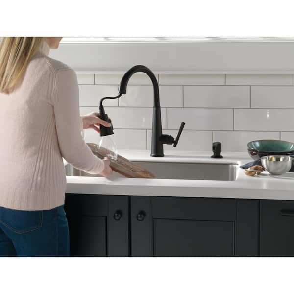 Emmeline Single-Handle Pull-Down Sprayer Kitchen Faucet with ShieldSpray in Matte Black