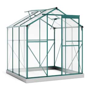 6.2 ft.W x 6.3 ft.D. Outdoor Patio Greenhouse with 2 Windows and Base