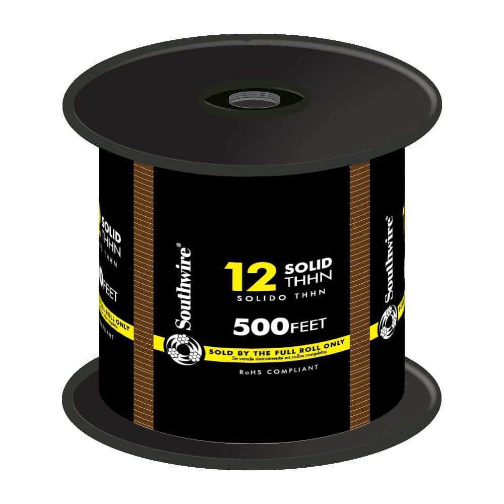 Southwire - 500 ft. 12 Brown Solid CU THHN Wire