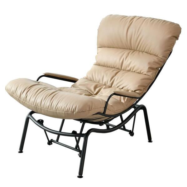 FUFU&GAGA 37.4 in. H Gray Ottoman Lounge Recliner Chair and