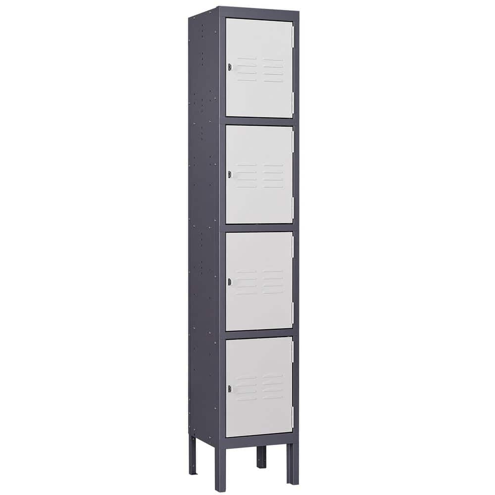 Mlezan 4Tier Metal Locker 4 Doors Storage Shelves Locker 12 in. D x 12