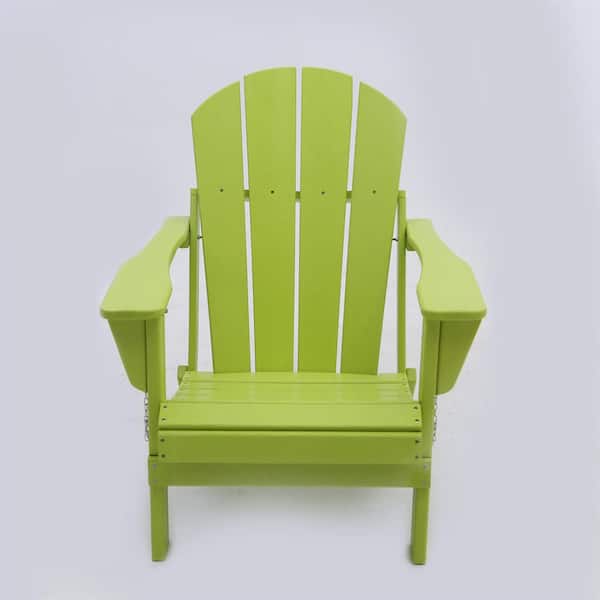 TIRAMISUBEST Lemon Green Folding Plastic Adirondack Chair