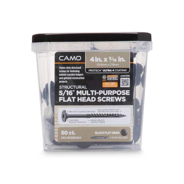 CAMO 5/16 in. x 4 in. Star Drive Flat Head Multi-Purpose + Multi 