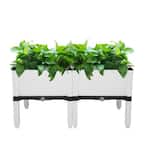 15 in. W x 10 in. H White Plastic Raised Garden Bed (2-Pack)