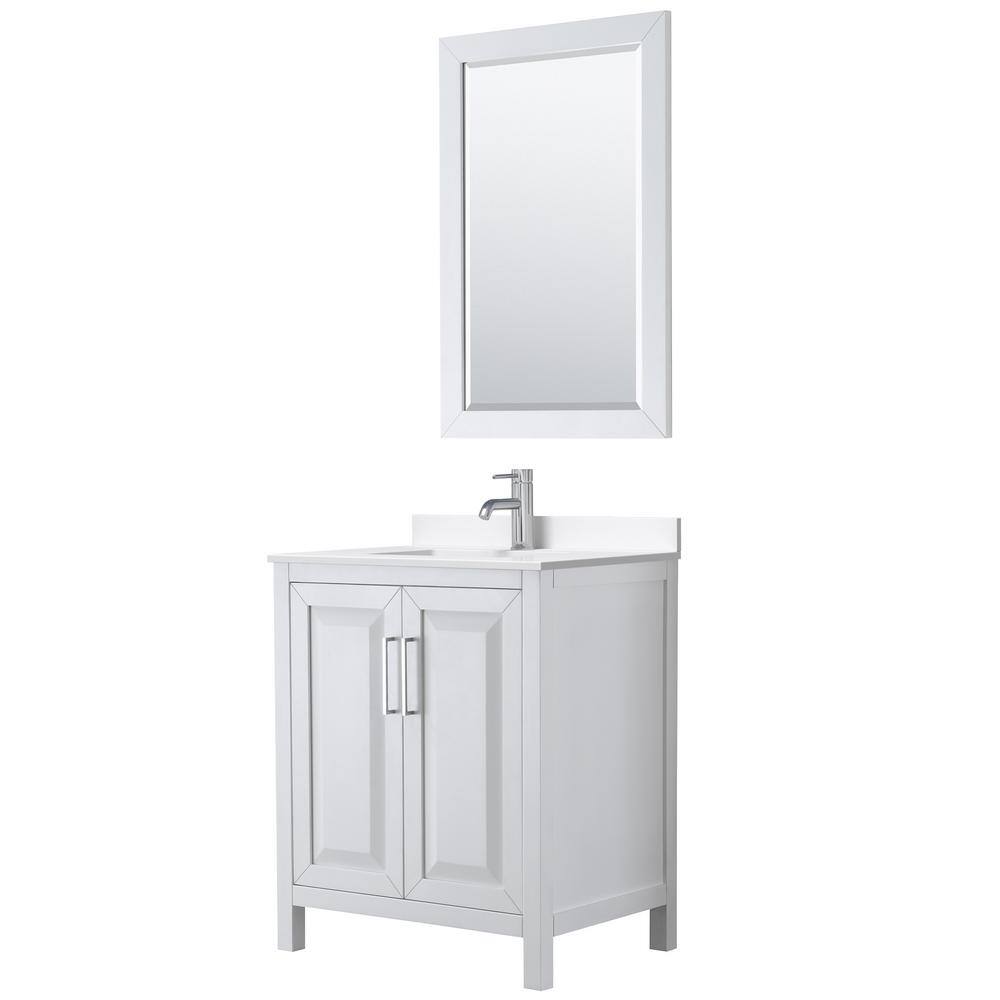 Daria 30 in. W x 22 in. D x 35.75 in. H Single Bath Vanity in White with White Quartz Top and 24 in. Mirror price history on PriceWatchPro