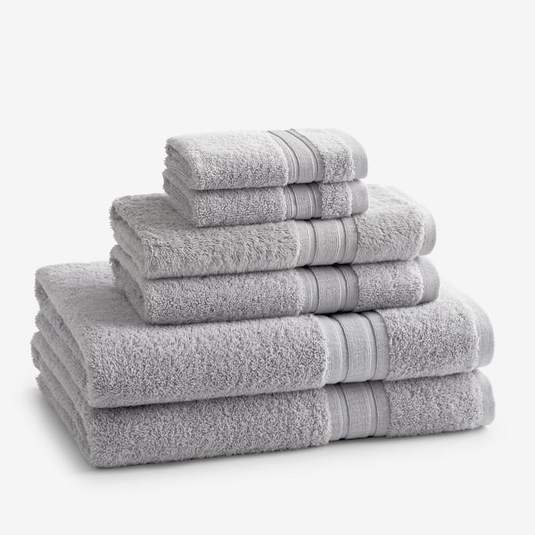 The Company Store Company Cotton 6-Piece Silver Turkish Cotton Bath Towel Set