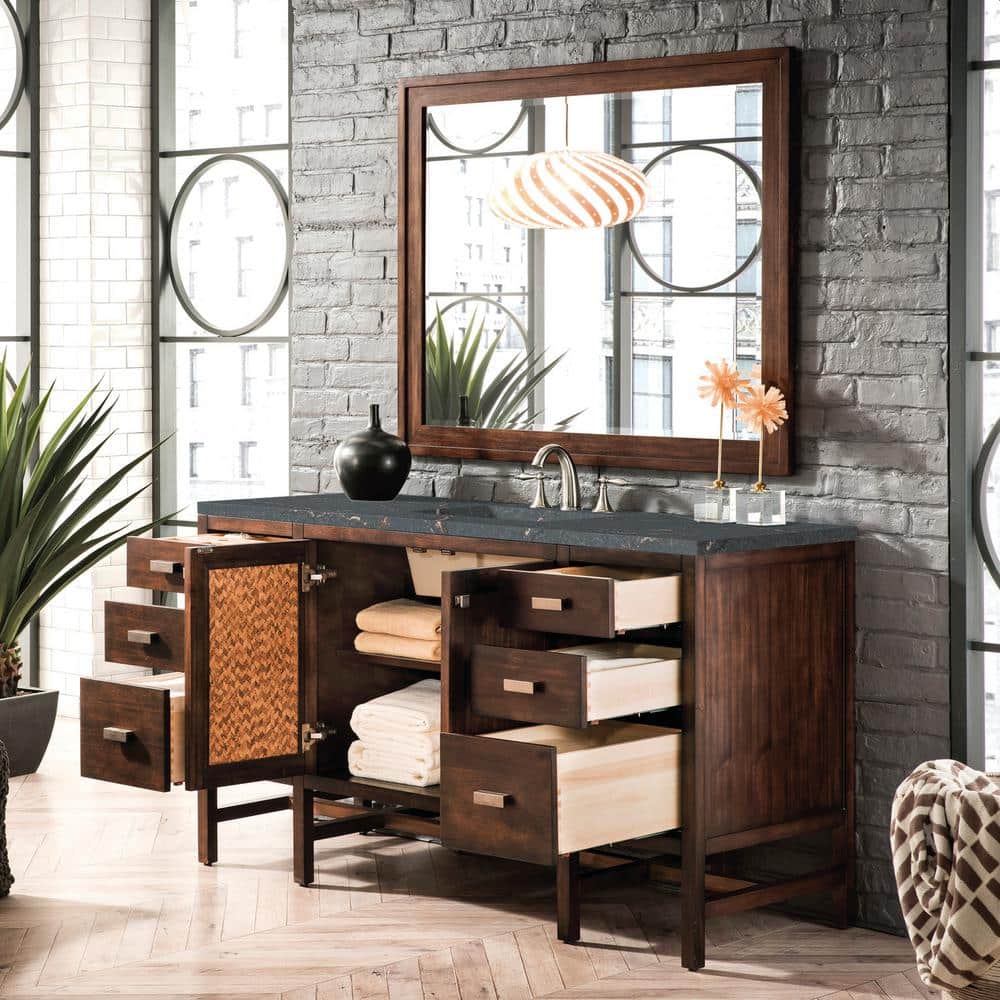 Addison 60" Dark Wood Single Bathroom Vanity with Drawers