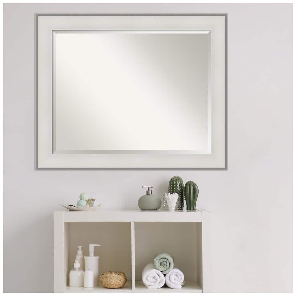 Imperial Silver Rectangular 33" x 40" Bathroom Vanity Wall Mirror