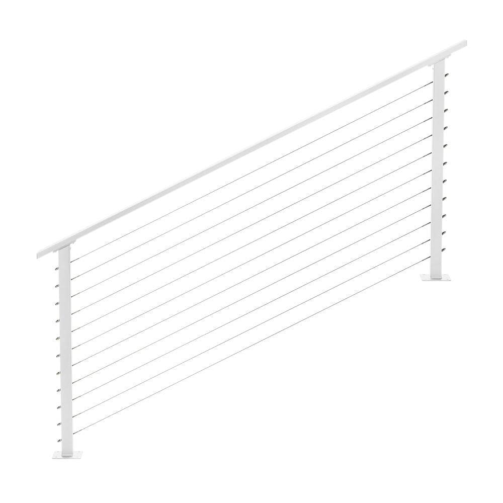 CityPost 6 ft. Stair Cable Railing, 36 in. Base Mount in White CP6WS