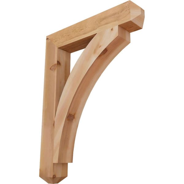 Ekena Millwork 5.5 in. x 48 in. x 36 in. Western Red Cedar Thorton Craftsman Smooth Bracket