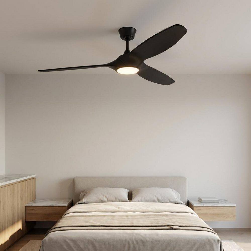 Selen 60 in. Midnight Black Downrod Mount Standard Indoor/Outdoor Smart LED Ceiling Fan with Remote Included price history on PriceWatchPro