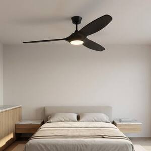Selen 60 in. Midnight Black Downrod Mount Standard Indoor/Outdoor Smart LED Ceiling Fan with Remote Included