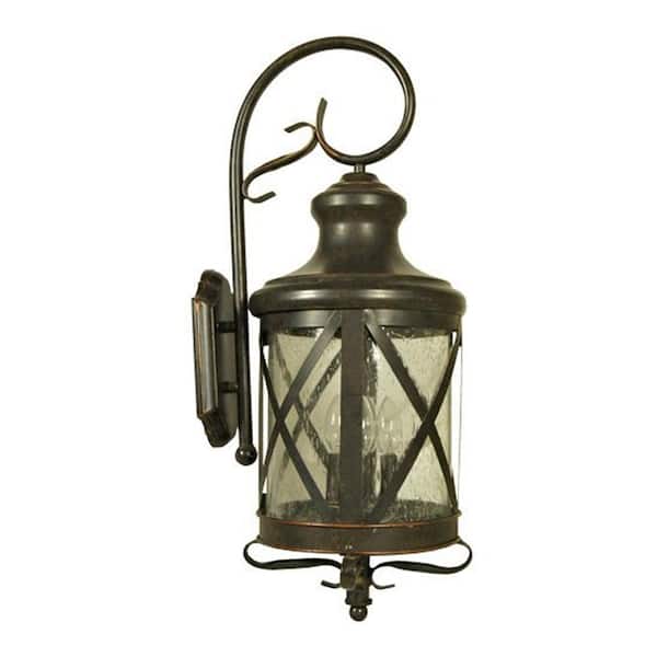 Unbranded Scarlett Bronze Dust to Dawn Outdoor Hardwired Lantern Sconce