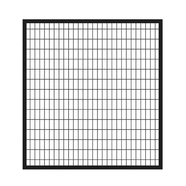 Deco Grid 5 ft. H x 5 ft. W Black Steel Fence Gate