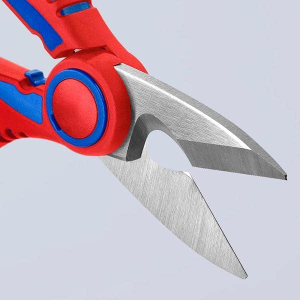 KNIPEX 6-1/4 in. Electrician's Scissor Snips with Comfort Grip and Sheath  95 05 155 SBA - The Home Depot