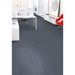 Fixed Attitude - Cobalt - Blue Commercial 24 x 24 in. Glue-Down Carpet Tile Square (96 sq. ft.)