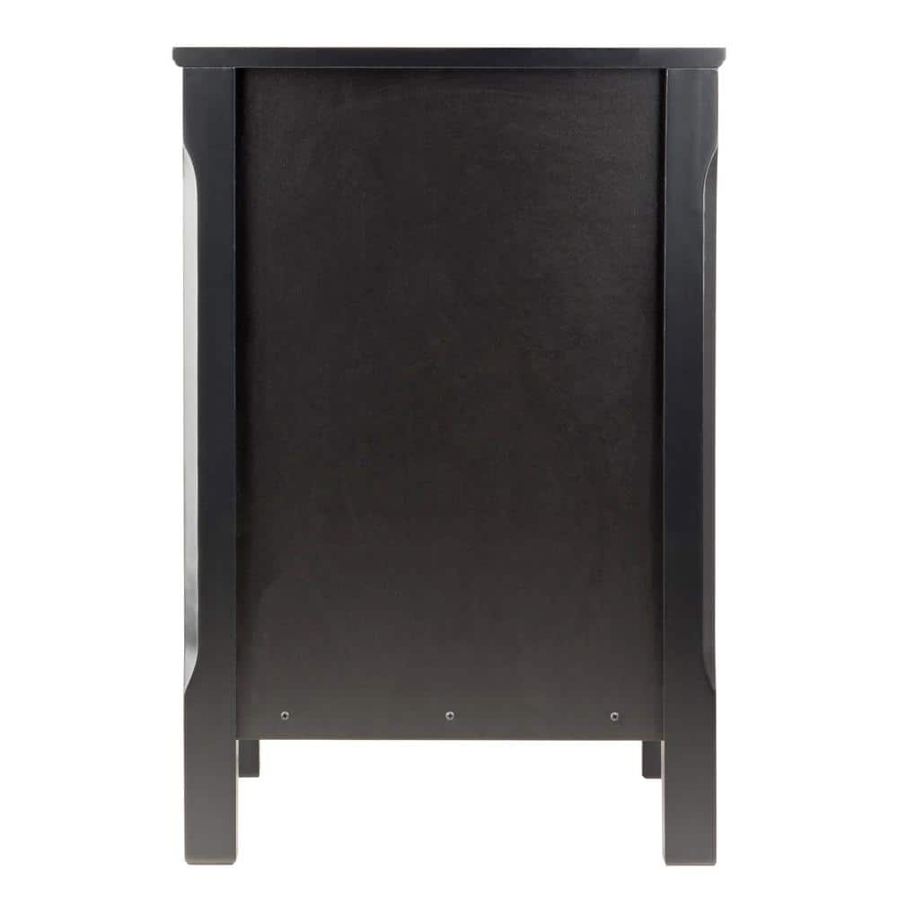 Transitional Black 3-Drawer Rectangular Nightstand