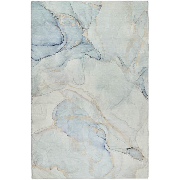 Dream Shag Premium Machine Washable Abstract ADS523 Sky 10 ft. x 14 ft. Area Rug