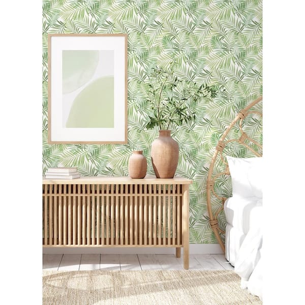 Green Tropical Vibe Vinyl Peel and Stick Matte Wallpaper