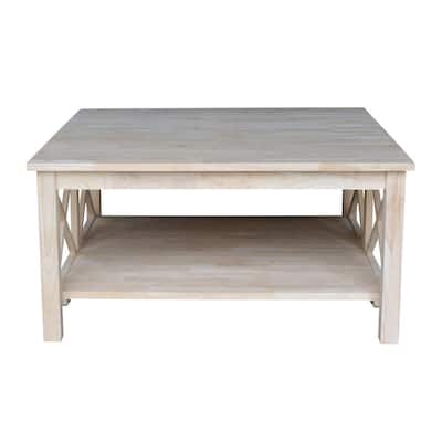 Hampton 36 in. Unfinished Medium Square Wood Coffee Table